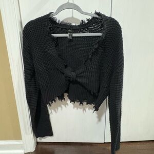 Black Knit Cropped Sweater